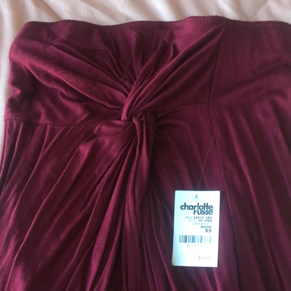 Burgundy hi low tube top - Picture 2 of 3